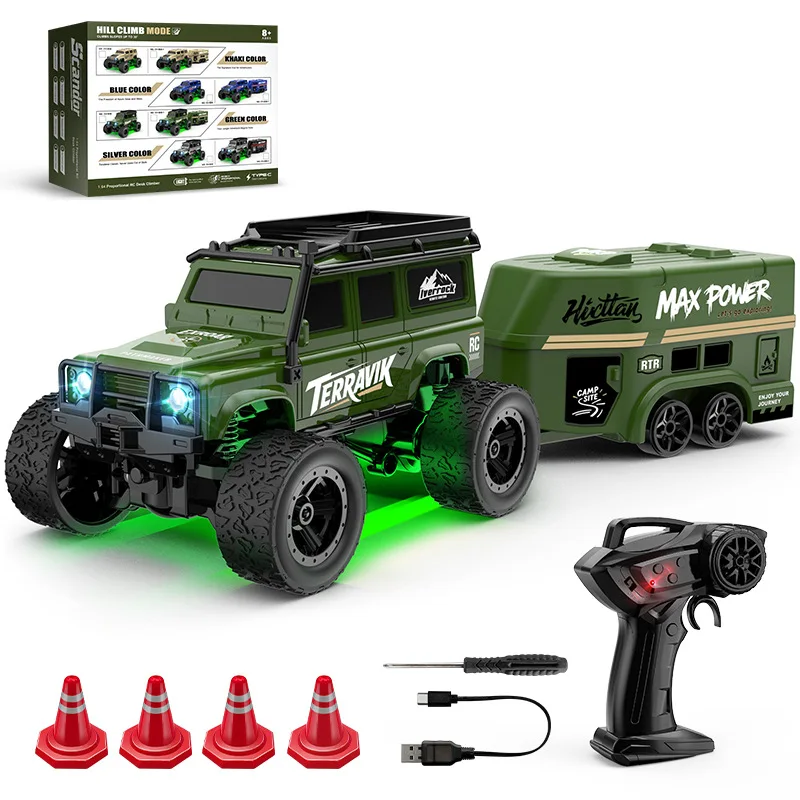Mini Veículo Off road com Controle Remoto, Brinquedo Infantil, Presente de Aniversário MDUG (verde)