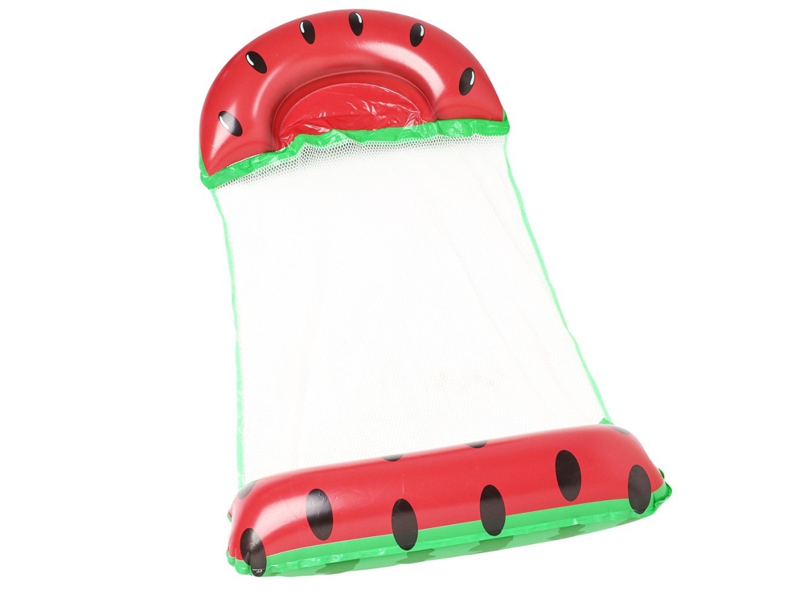 Espreguiçadeira Flutuante Em Formato Fatia De Melancia, Malha Respirável, Dimensões 150x70cm Para Piscina E Praia