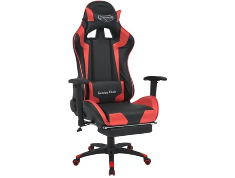 Cadeira Gaming VIDAXL Reclinável estilo corrida c/ apoio pés (Vermelho)
