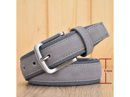 Cinto de Camurça Criativo para Homem com Fivela de Pino Calças Da Moda Artigos de Couro Tecido Oxford Cinto Cinza para Homem XLT