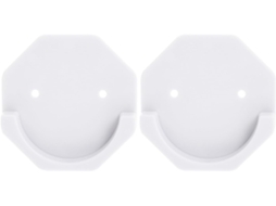 Conjunto De 2 Suportes Grandes Para Varão Cortina Em Abs, Formato Hexagonal Branco, Ideais Para Janelas De Banheiro