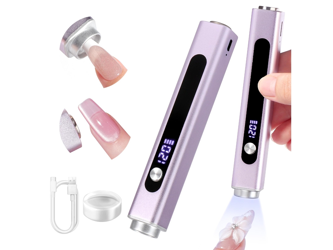 Lâmpada Uv 3 Em 1 Para Unhas Com Ímã Olho De Gato, Secagem Rápida Em 8 Segundos E Visor Lcd, Secador Portátil Recarregável