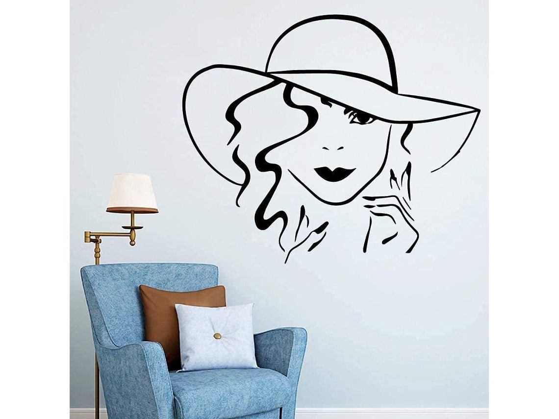 Adesivos Muraux Mignonne Petite Fille Decoração Murale Decoração De Salão Decoração Murale Enfants Chambre Murale 58 * 69cm
