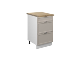 Armários de cozinha Fame-Line, 50cm, AP Goldkraft, CinzaBege, Branco, VICCO
