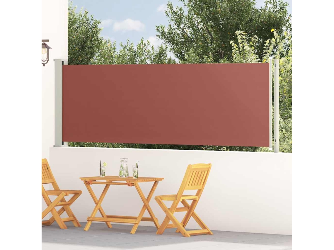Vidaxl Toldo Lateral Retrátil Para Pátio 117x614 Cm Castanho