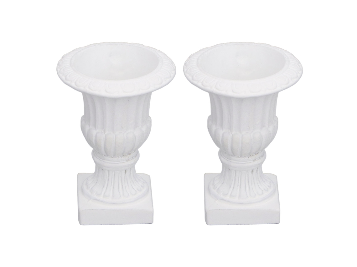 Primerox 2pcs Vasinho de Coluna Romana em Miniatura 1:12 para Casa de Bonecas Jardim Decoração