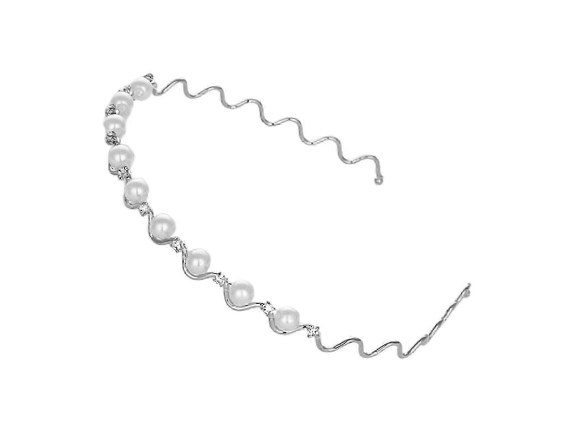 Faixa De Cabelo Com Strass E Pérolas, Elástica, Para Festas--