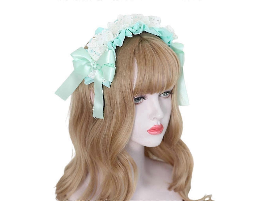 Faixa De Cabelo Elegante Com Laço E Renda, Para Maquiagem E Lavar O Rosto Multicolorgreen