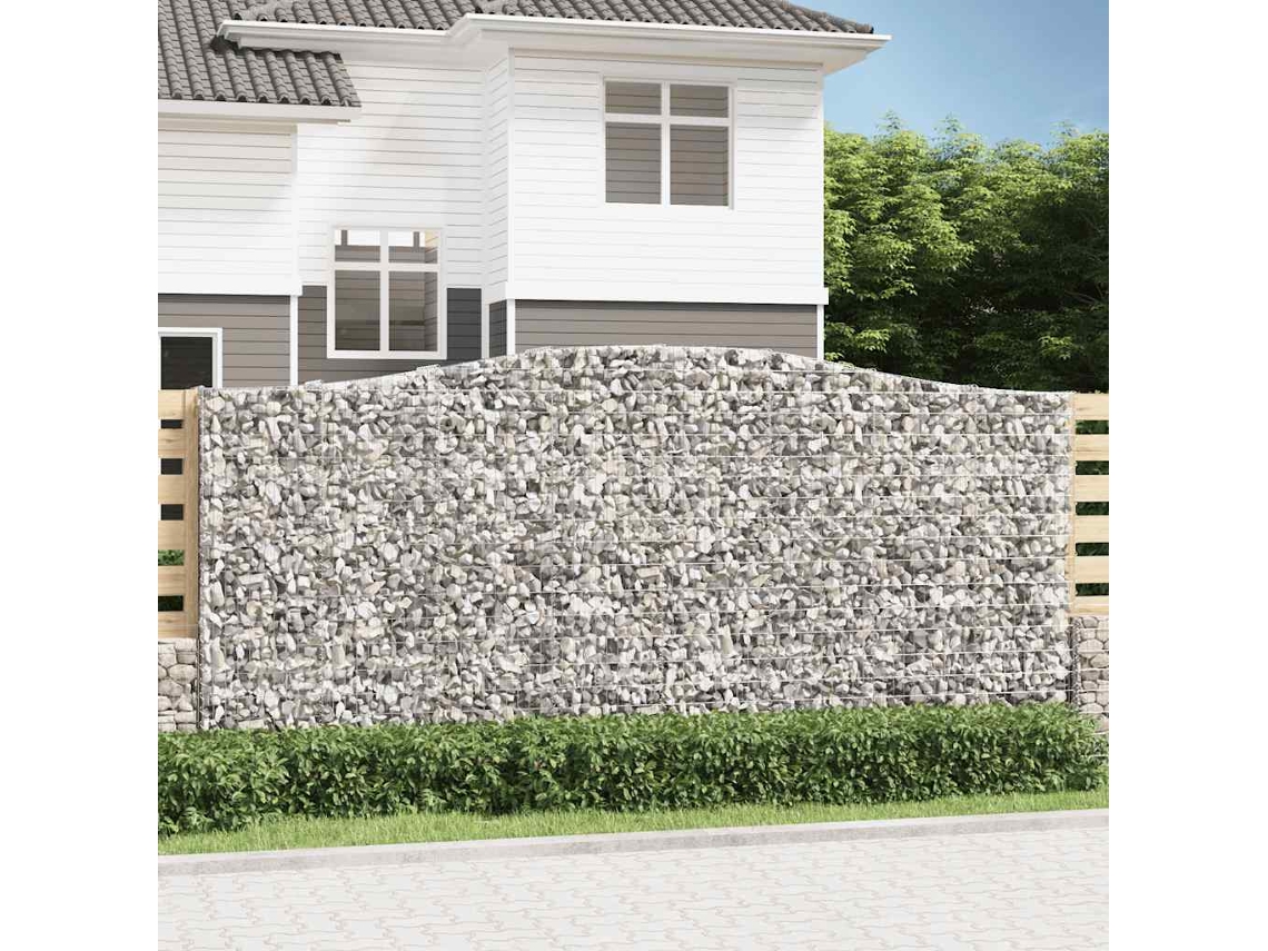 Vidaxl Cesto Gabião Arqueado 400x50x180/200 Cm Ferro Galvanizado