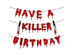 Banner De Aniversário De Horror De Halloween, Decoração De Festa Com Glitter, Reutilizável