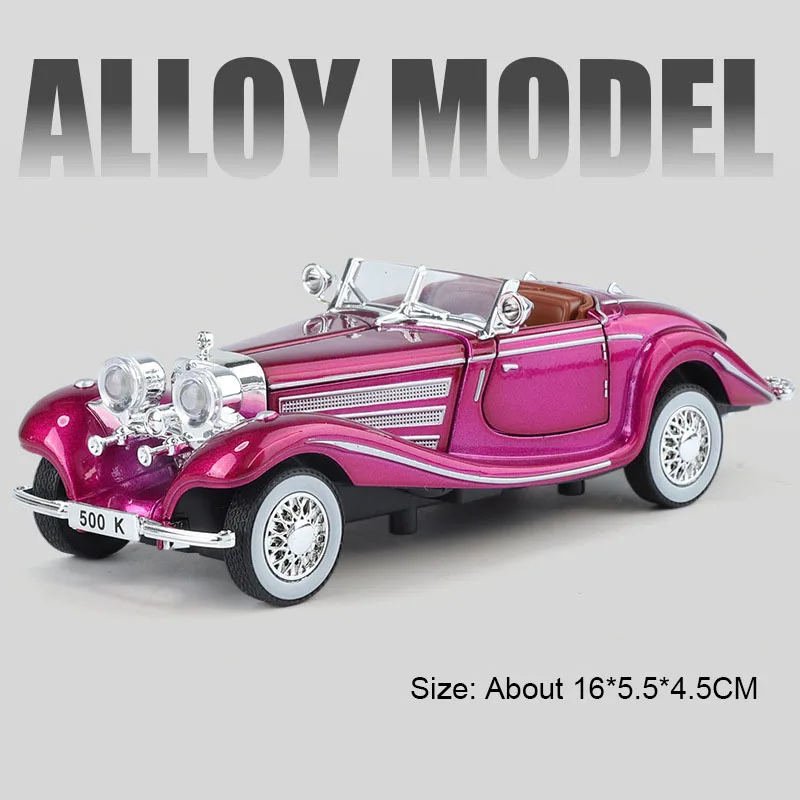 (500k Roxo) Miniatura De Carro Em Escala 1:32, Portas Que Abrem, Carroceria Em Liga Metálica, Efeitos Sonoros E Luminosos.
