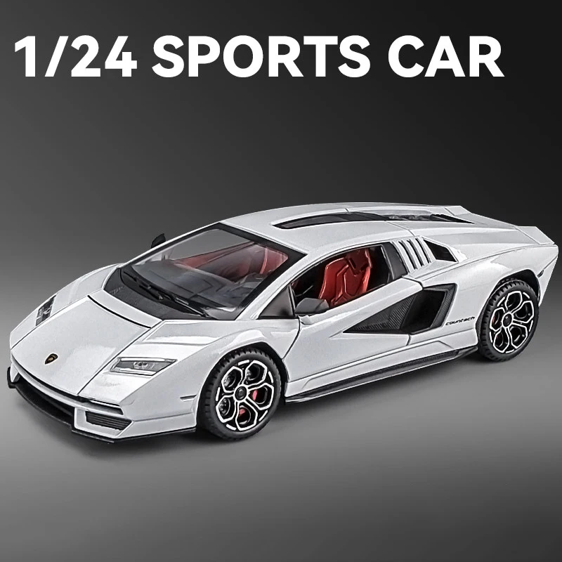 (branco) Miniatura De Carro Supercarro Em Escala 1:24, Feita De Liga Metálica Fundida, Com Som E Luz.