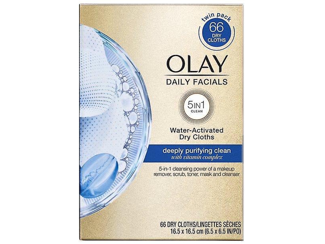 Lenços De Limpeza Facial Diária Olay, Purificação Profunda, 66 Unidades