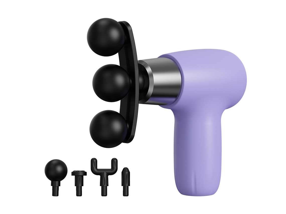 Mini Pistola de Massagem Muscular com 5 Cabeças, 6 Velocidades, Usb c, Ideal para Relaxamento Pós treino, Compacto, Recarregável, Uso D STELASPLEN