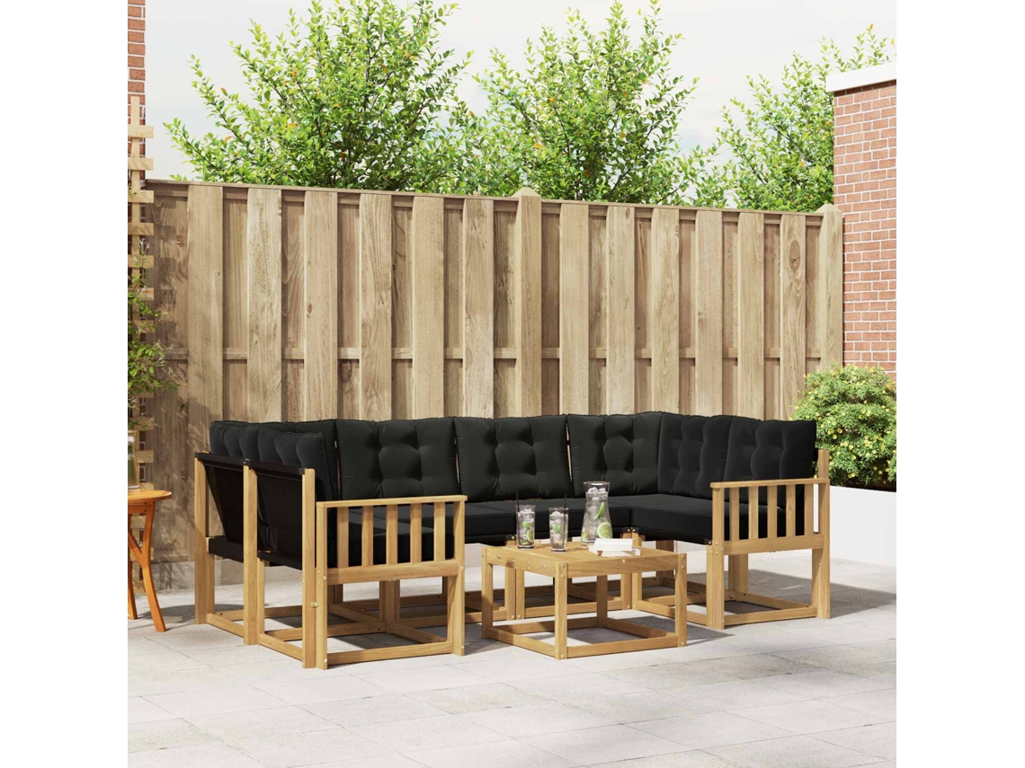 Vidaxl Conjunto De Sofás Para Exterior Com Almofada 7 Pcs