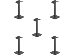 Lot De 5 Supports De Casque En Aluminium Pour Dj Gamer Noir 10,5 X 10,5 X 22 Cm