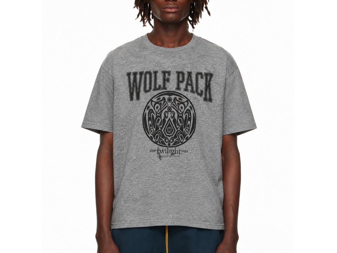 Rockinstone Twilight Movie Wolf Pack Varsity Solid Graphite Adult T-shirt Size:xl