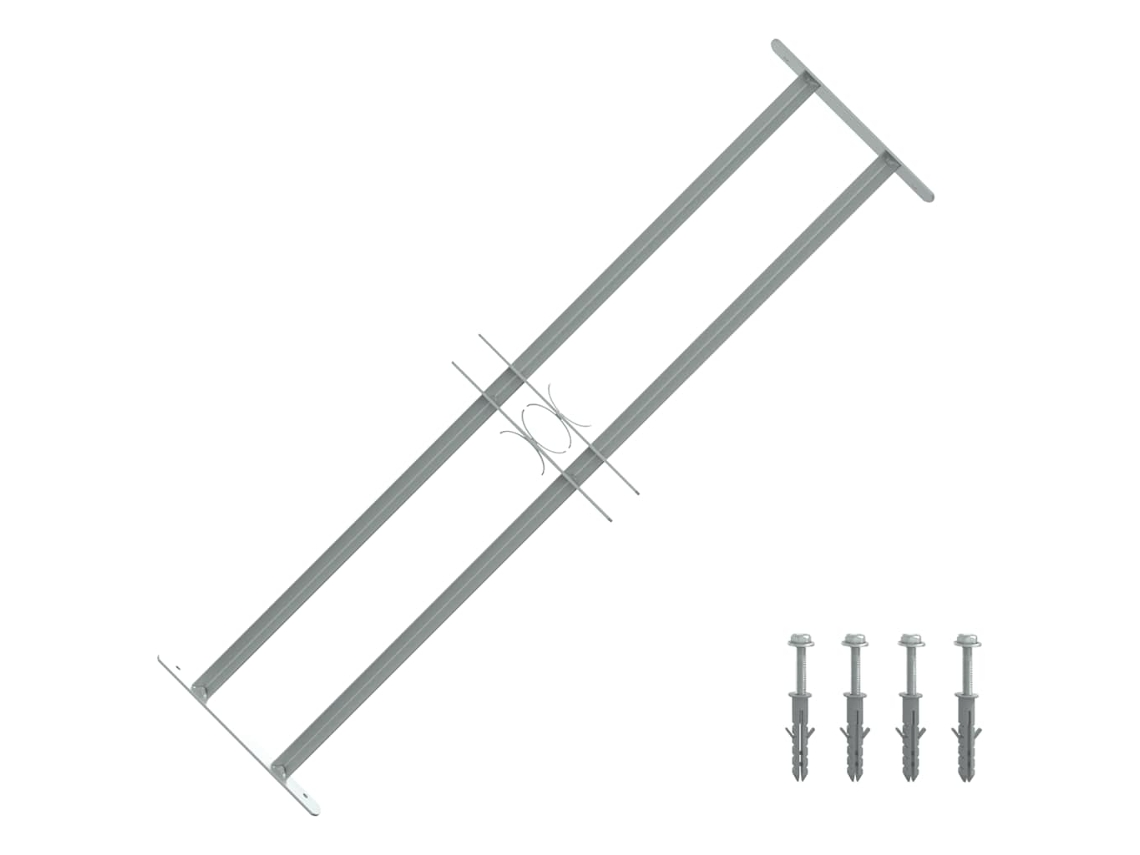 Vidaxl Grelha Segurança Ajustável P/ Janelas Com 2 Traves 700-1050 Mm