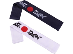 Conjunto de 2 faixas de cabeça longas em estilo japonês para chefs e praticantes de karatê, tamanho único, textura Macio.