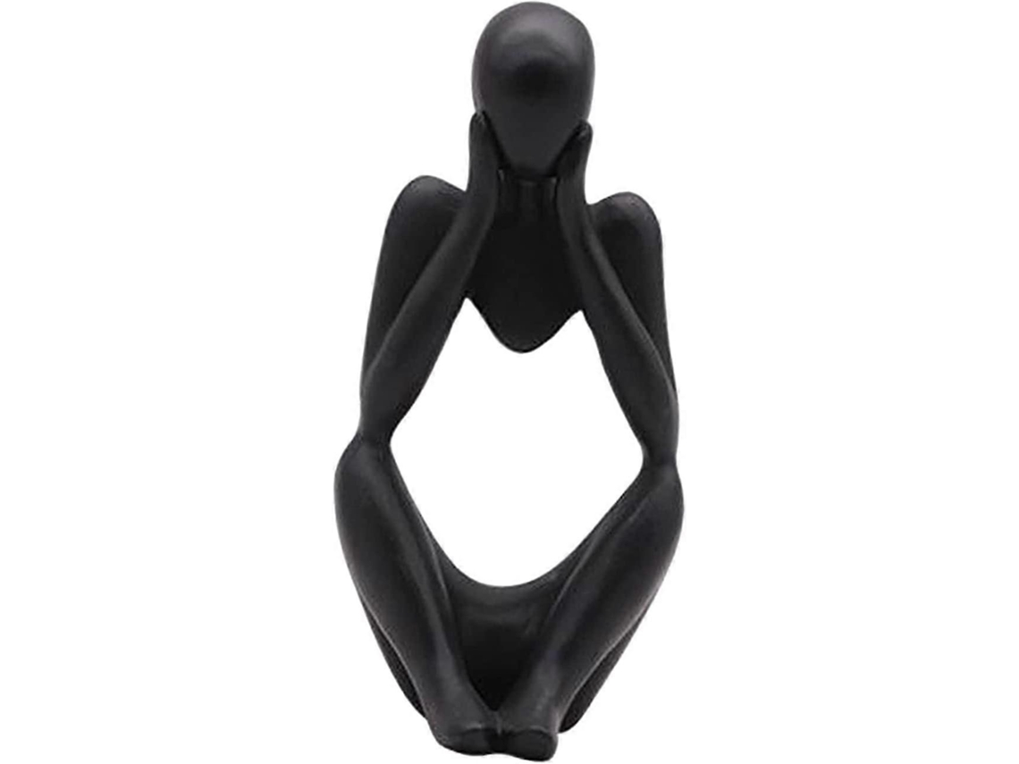 Omni estatua Del Pensador de Resina Escultura Abstracta Moderna Figura de Personaje Negro Decoración para Hogar Y Oficina