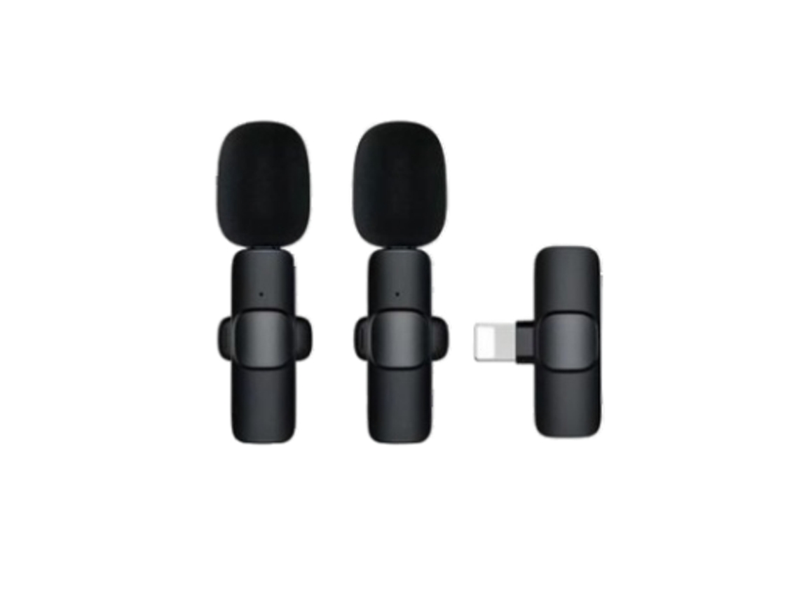 Microfone De Lapela Sem Fio Com Cancelamento Ruído Para Iphone Gks Aquaforge