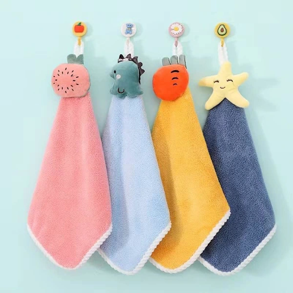 Toalhas de Secagem Rápida com Alça para Pendurar, Pacote com 4 Unidades, Cor Coral Suave, Pequena e Absorvente AQUAFORGE