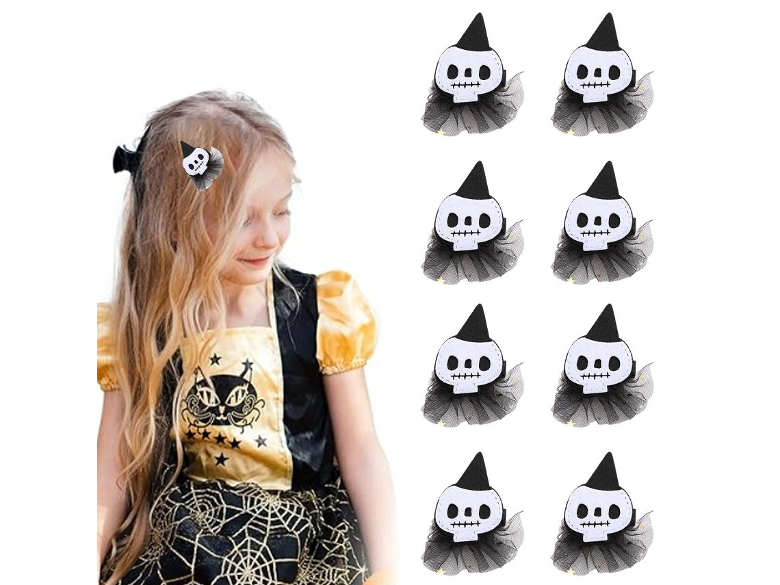 8 Pcs Ganchos de Cabelo de Rede de Halloween Decorações para Festas RNEMITERY