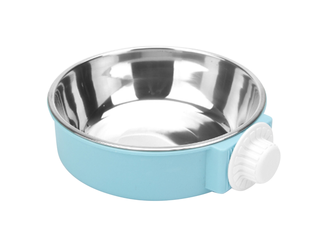 Tigela Removível para Gaiola de Cachorro, em Aço Inoxidável, para Pendurar na Gaiola, com Comedouro e Bebedouro para Cães e Gatos. Azul AQUAFORGE