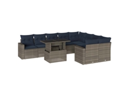 Conjunto de Sofá de Jardim, 10 Peças, Almofadas, Rattan Cinza MAISON EXCLUSIVE