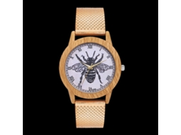 Relógio de pulso unissex, elegante e durável, em quartzo dourado rosê, perfeito para momentos de lazer.