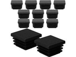 Aboofan 12-tampas De Extremidade Quadradas Plástico Preto Para Tubos Metal, Tampas De Extremidade Resistentes Para Pés