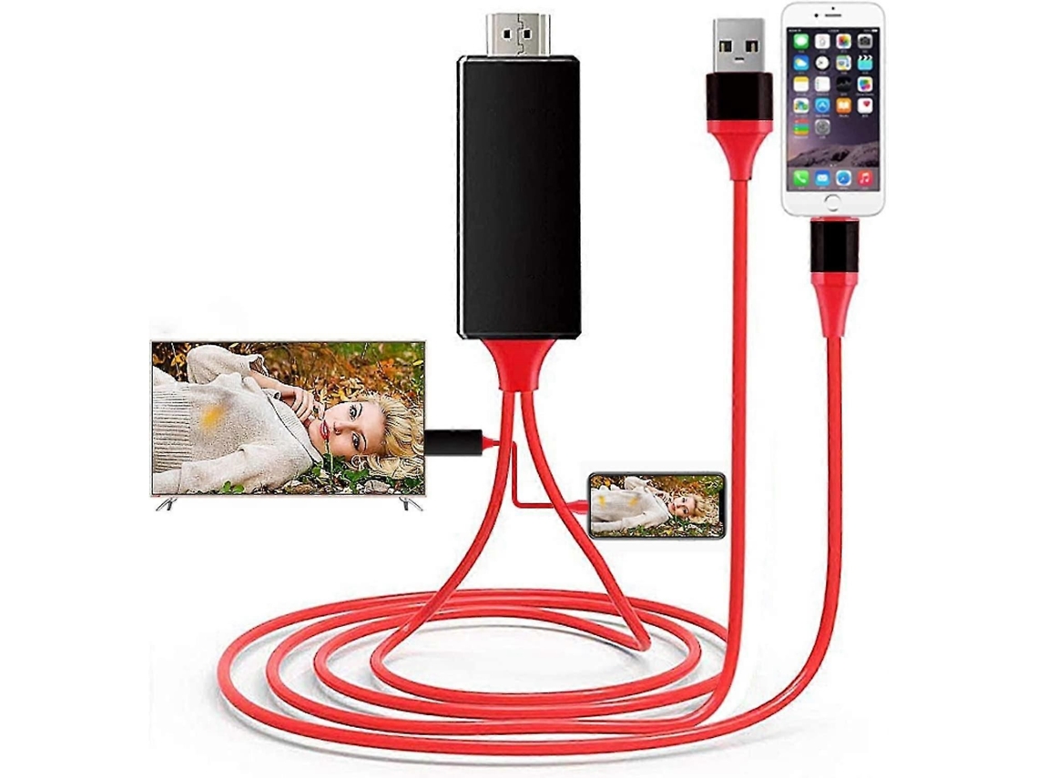 Adaptador De Cabo Lightning Para Hdmi Com Porta De Carga