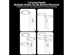 Luz de Crescimento LED com Timer para Plantas S/MARCA
