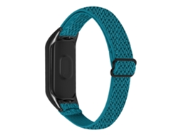 Bracelete de Nylon Elásticos Trançados Elásticos Ajustáveis em Laço com Armação Preta para Xiaomi Mi Band 7 Ciano