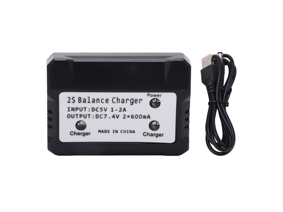 Mali carregador Balanceado 2s 7.4v para Bateria Lipo Carro Barco Avião Brinquedo Rc Wltoys Preto