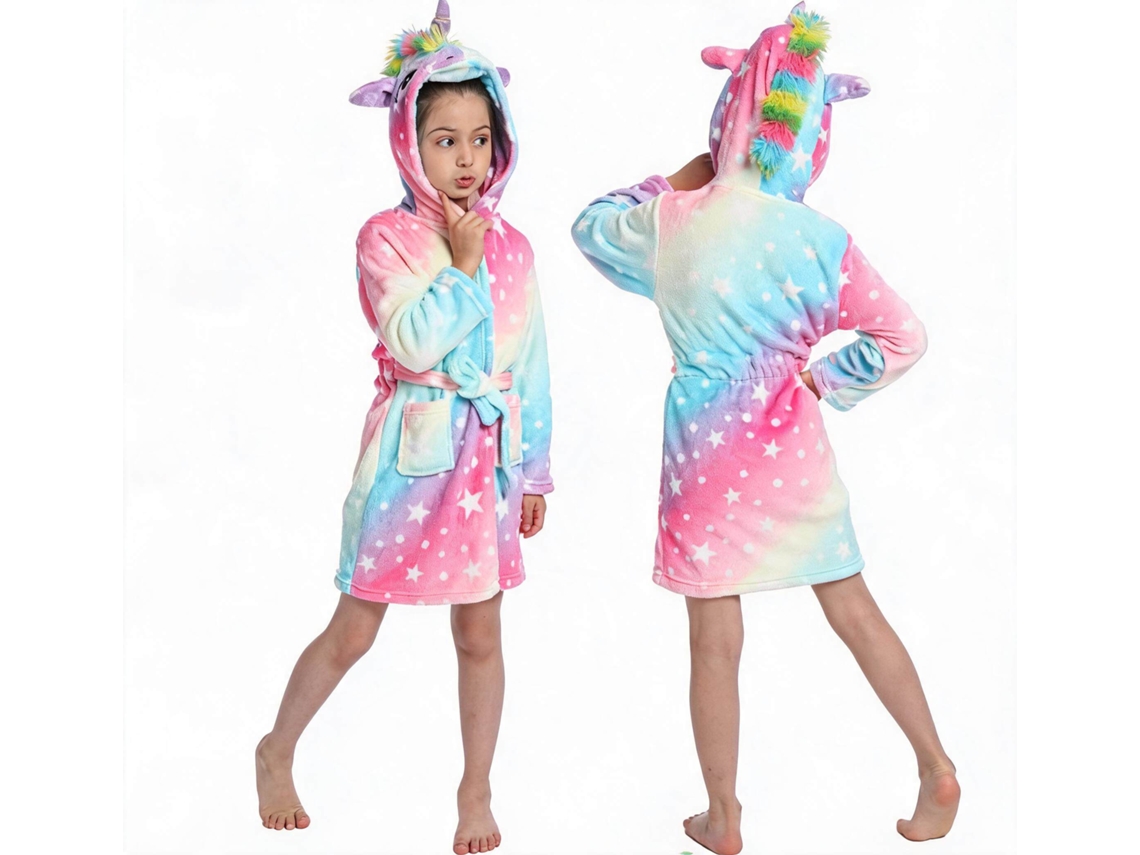 Roupão de Banho Infantil de Unicórnio para Meninas 120/130cm HENTEN HOME