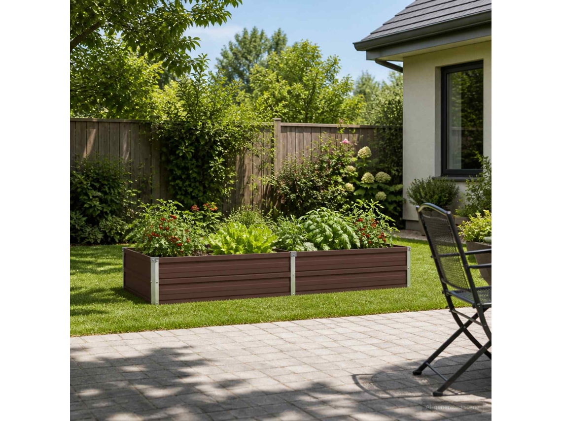 Vidaxl Cama De Jardim Elevada Castanho 160 X 80 X 24 Cm
