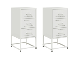 Mesas de Cabeceira 2 Pcs 36x39x78 Cm Aço Branco MAISON EXCLUSIVE