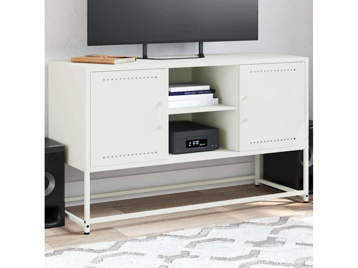 Vidaxl Móvel De Tv 100,5x39x60,5 Cm Aço Branco