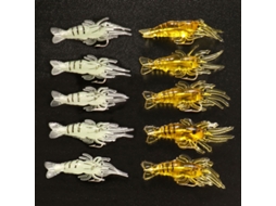 Conjunto de 10 Iscas Macias, Camarão, Cores Sortidas MDUG