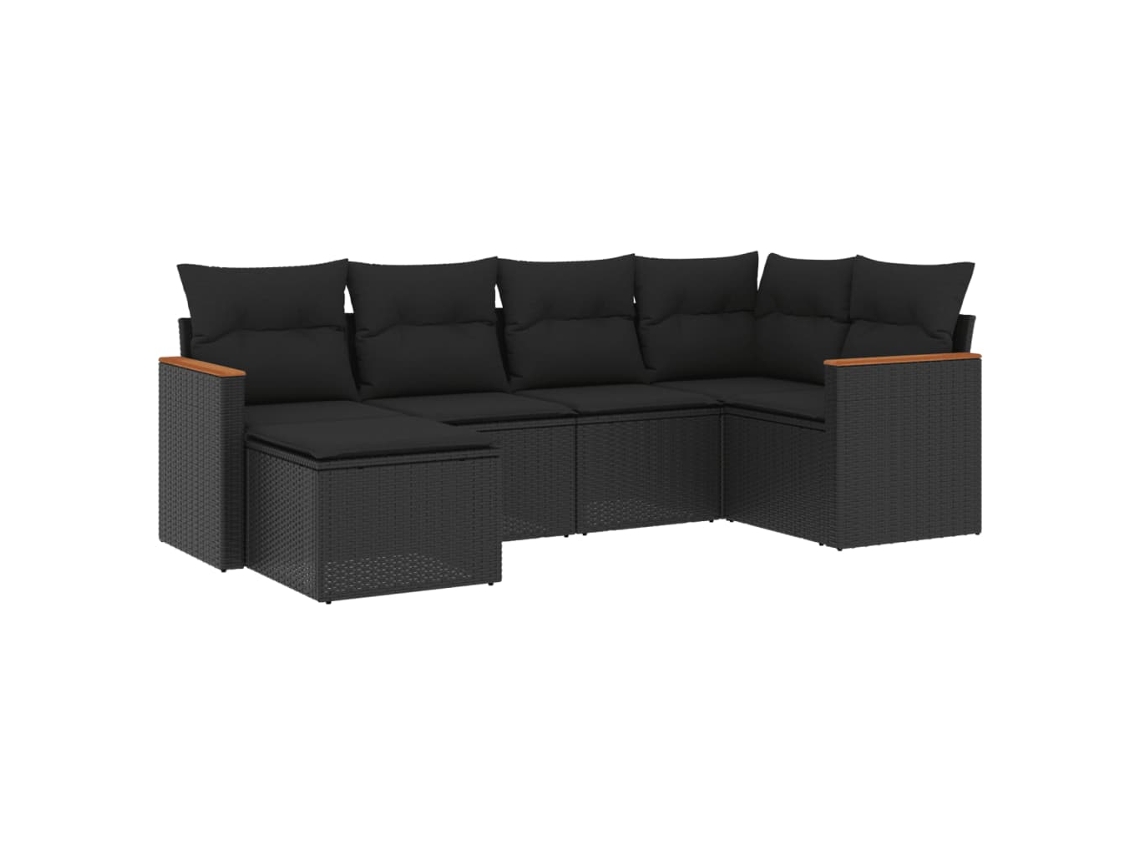Garden Sofa Set, Garden Sofa Sets Vidaxl Preto Rattan / Vime (n/a)