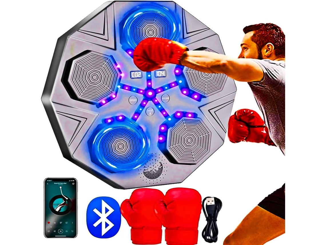 Máquina De Boxe Musical Led De 9 Modos, Equipamento De Treinamento Inteligente Portátil Montado Na Parede Zeuxo