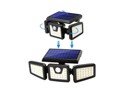 Kit com 3 Unidades, Refletor Solar Led, 70 Leds, Ip65 À Prova D'água, Sensor de Movimento, para Jardim, Áreas Externas AQUAFORGE