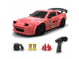 Carro Rc de Drift 4wd Vermelho, Escala 1/24, 2.4g, Modelo Rtr, com Duas Baterias Wh S812. MDUG