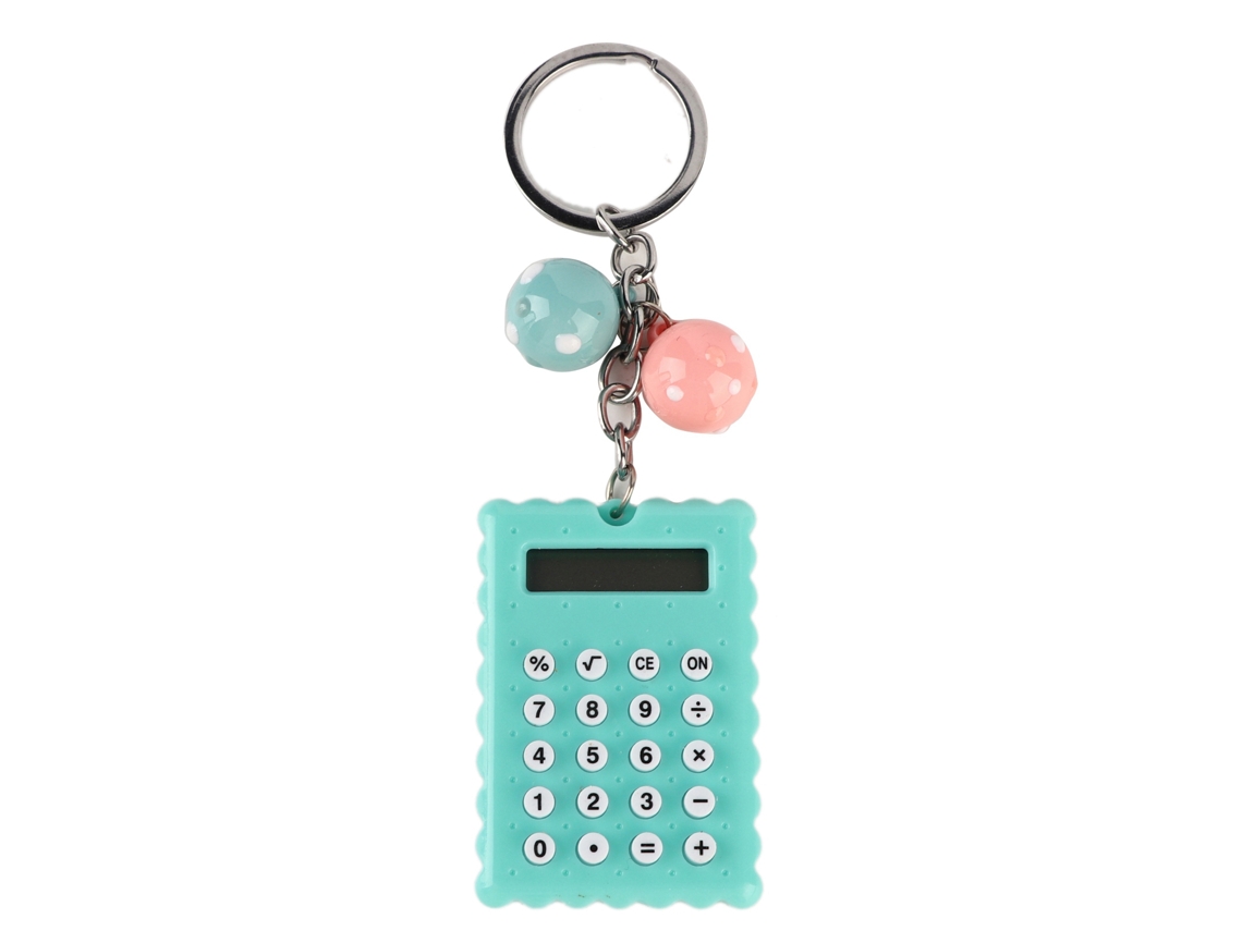Aetheria calculadora Portátil Mini Cute Estilo Cookies com Chaveiro Cor Verde Tela 8 Bits