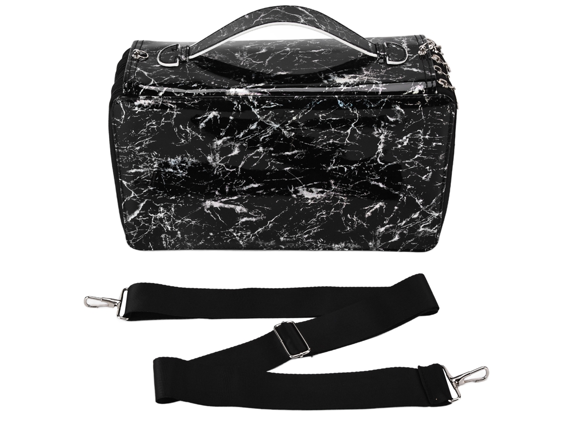 Estuche De Lápices Portátil De Gran Capacidad Multicapa 300 Agujeros Organizador De Papelería Negro
