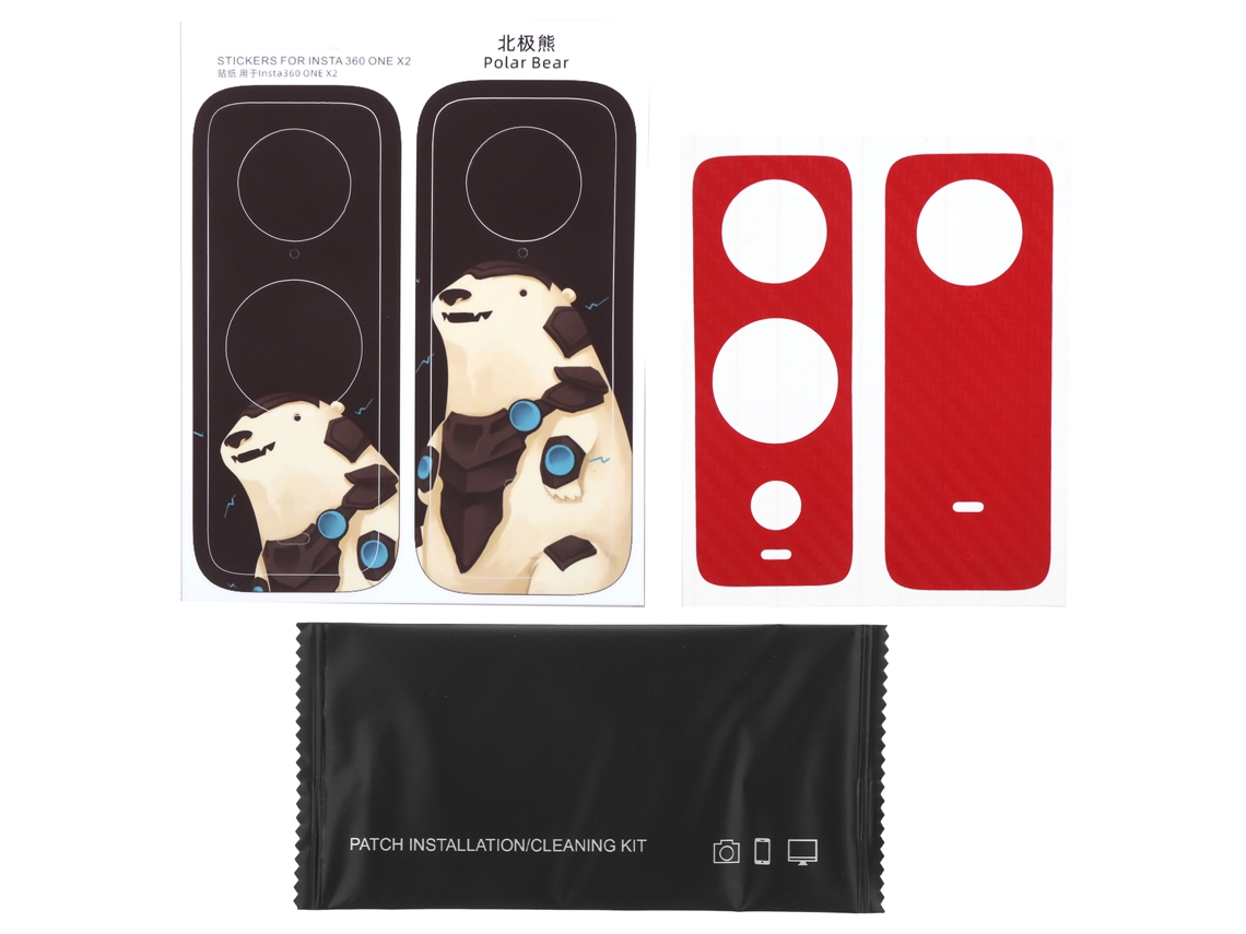 Sunnylife Action Camera Pvc Stickers Protective Skin Film Waterproof For Insta360 One X2 Camera LAXISCREED (bear Carbon Red )