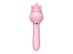 Retrátil Língua Lamber Vibrador Sensual Flor Vibratória Vara Com Sucção Provocando Produtos Sexuais Brinquedo De Estimulação Adulto Vermelho