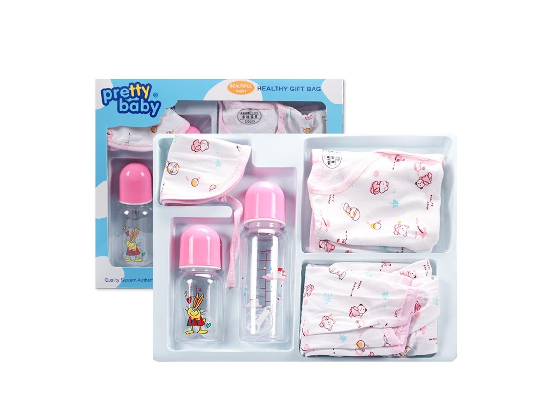 Conjunto de Mamadeiras Rosa com Pássaros YUNZII