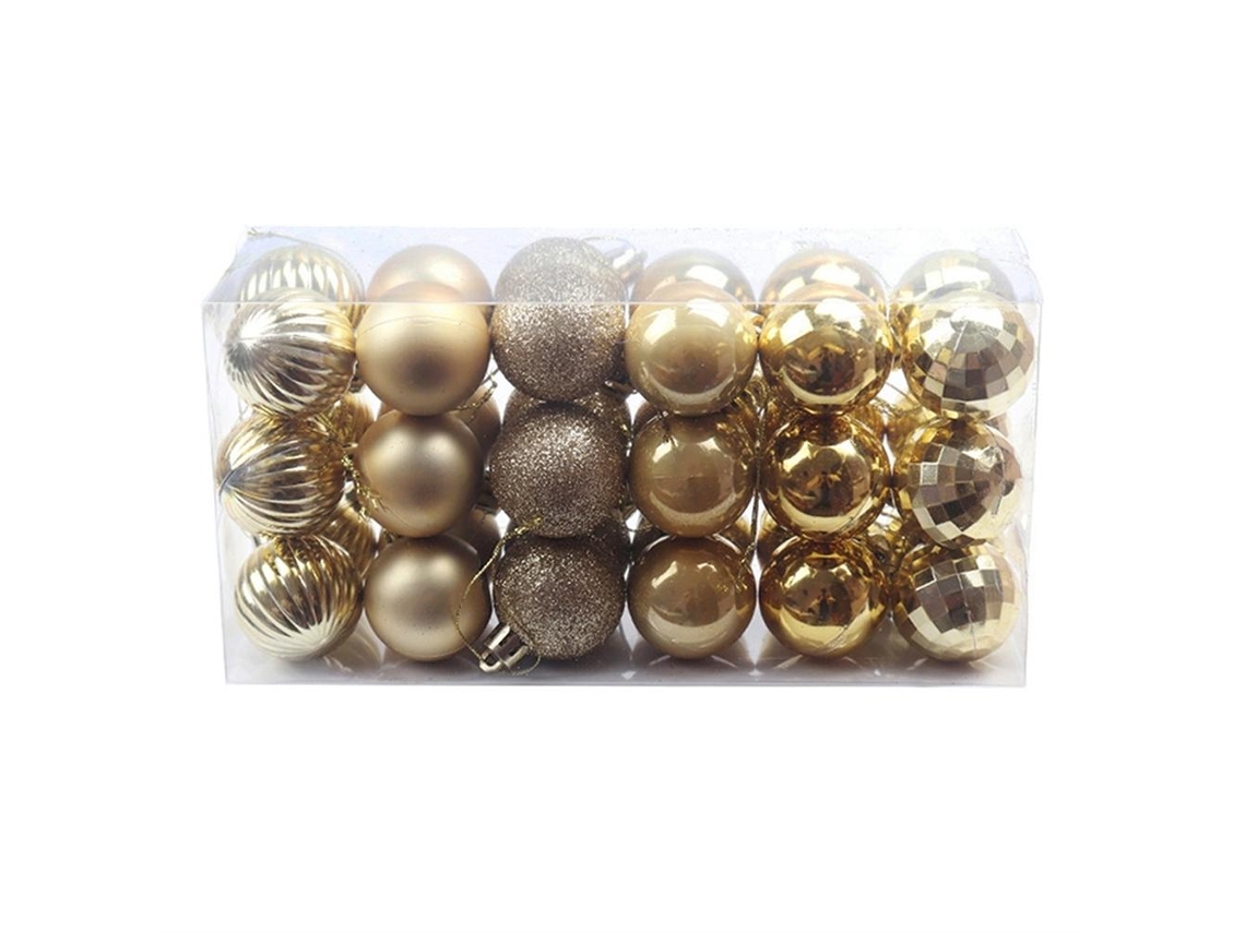 Conjunto de 36 bolas de Natal de plástico resistente para árvores e decorações festivas LAXISCREED